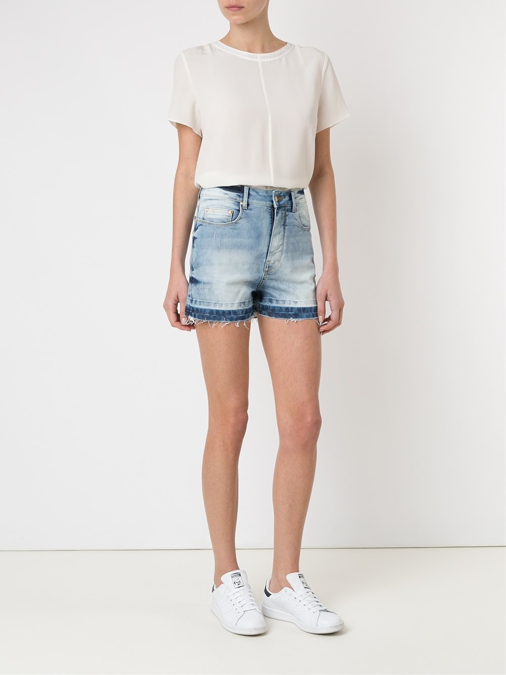 high-waist denim shorts