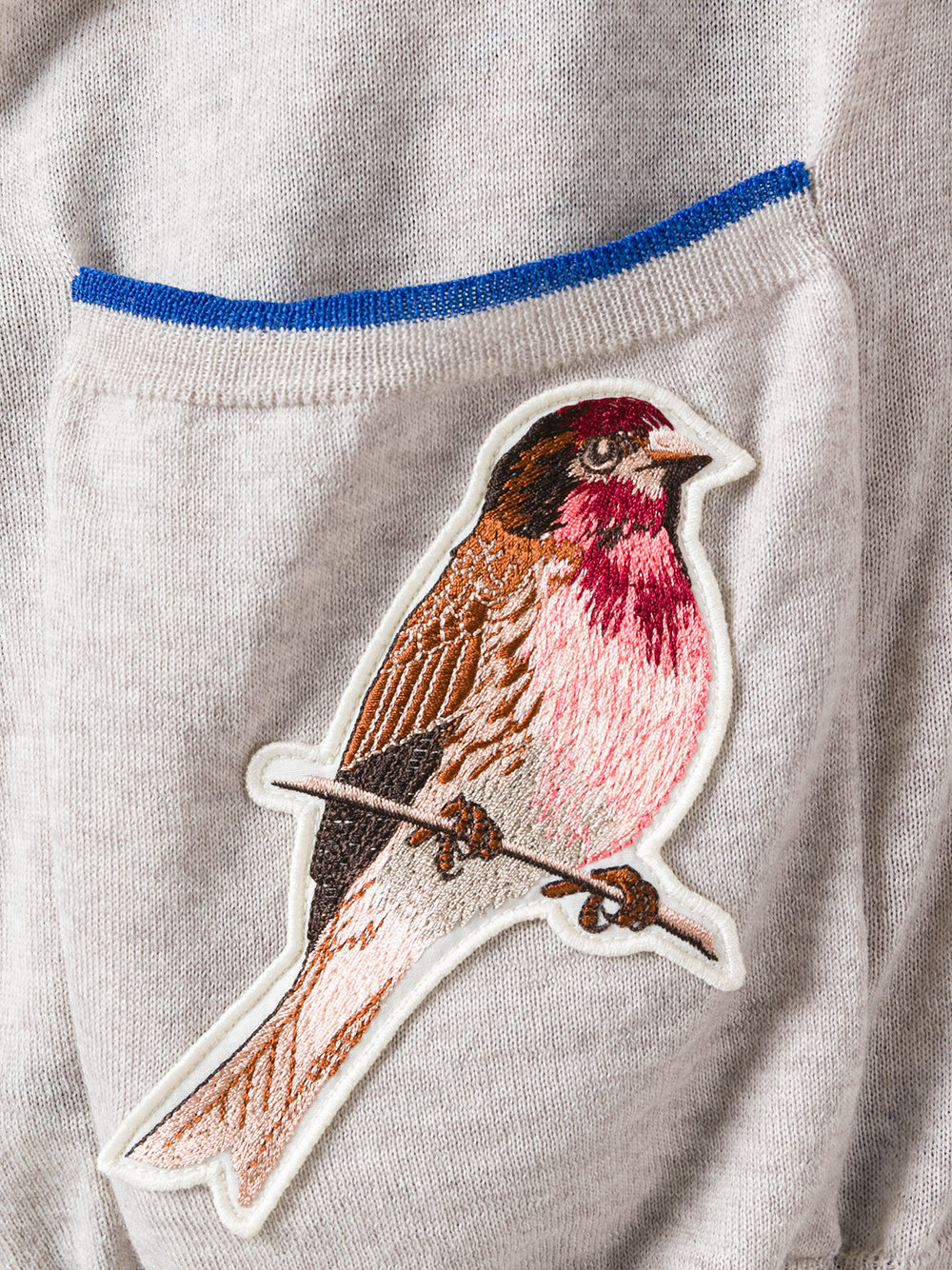 embroidered Western robin cardigan