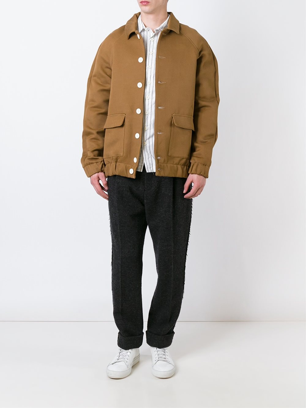 cutaway collar bomber jacket