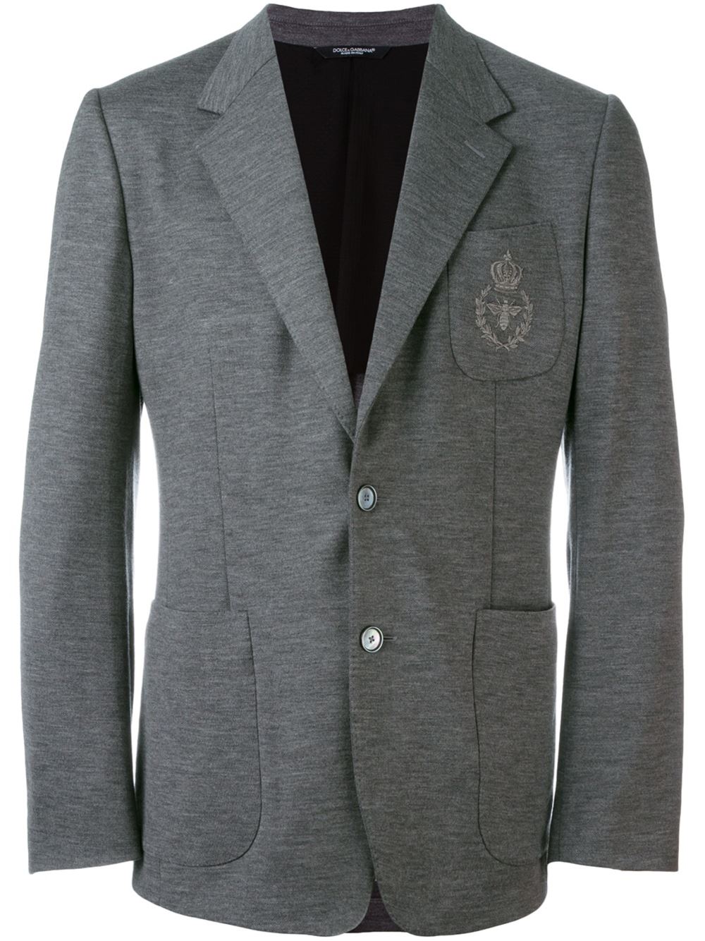 皇冠与蜜蜂刺绣西装夹克