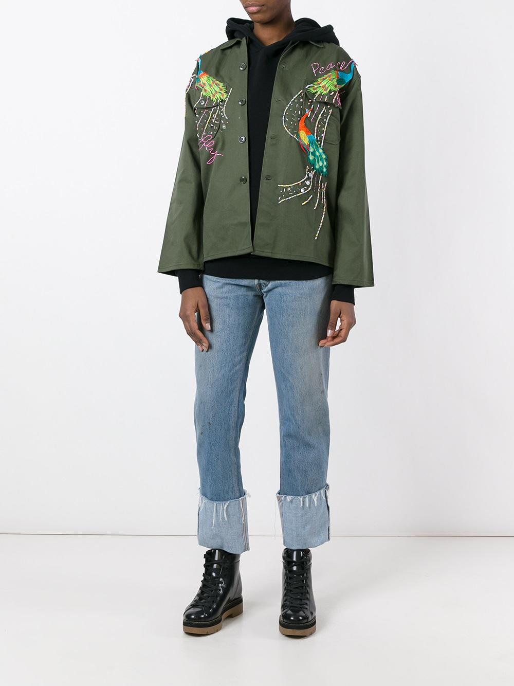 peacock embroidered jacket