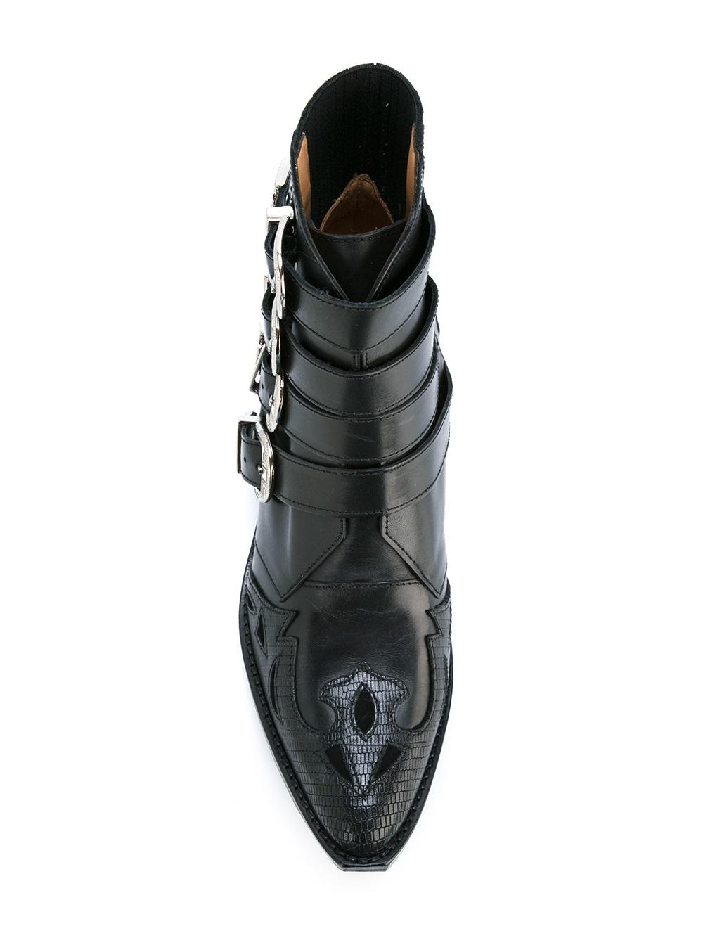ankle height buckle boots 