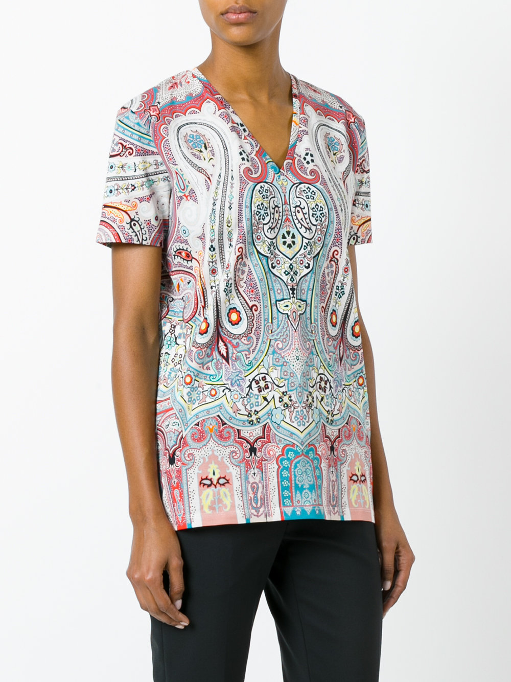 paisley print V-neck top 