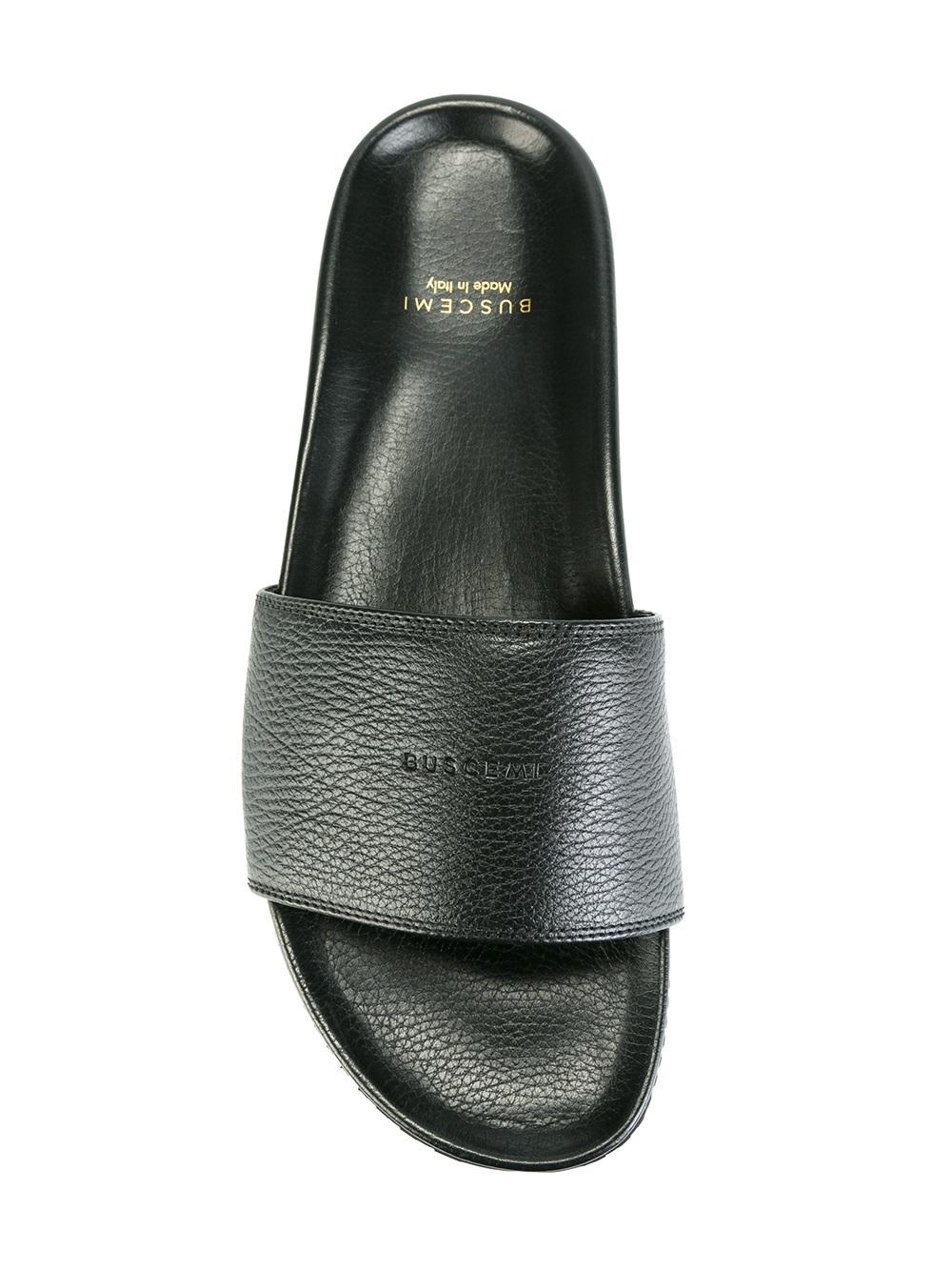 logo embossed slider sandals