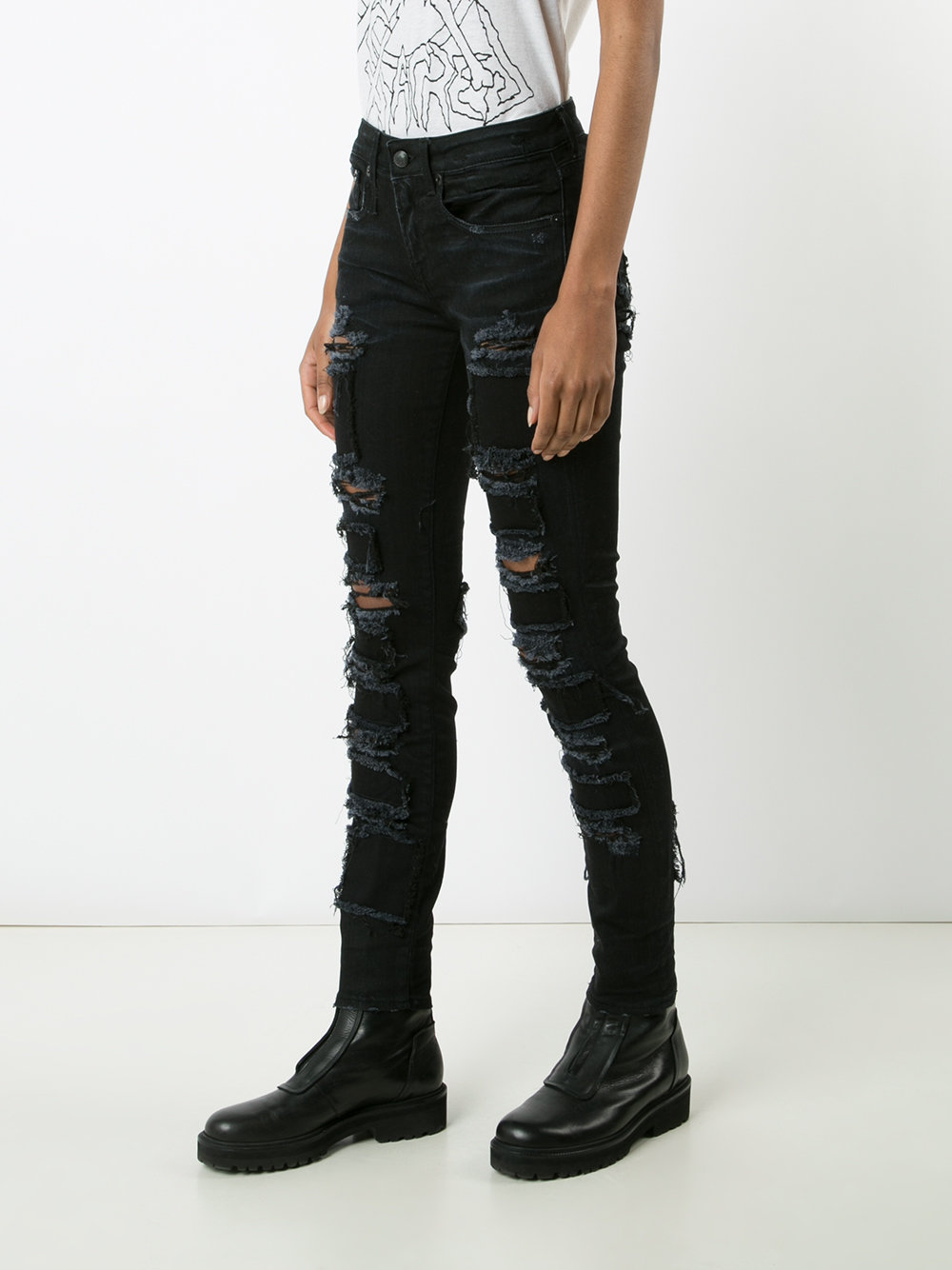 Alison patch skinny jeans 