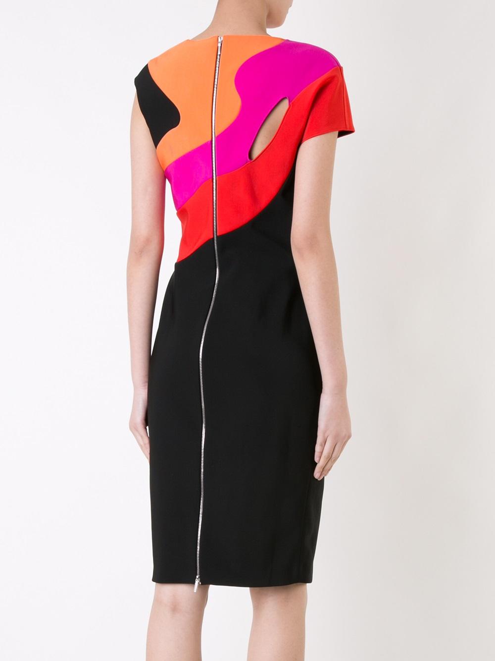 colour block fitted dress