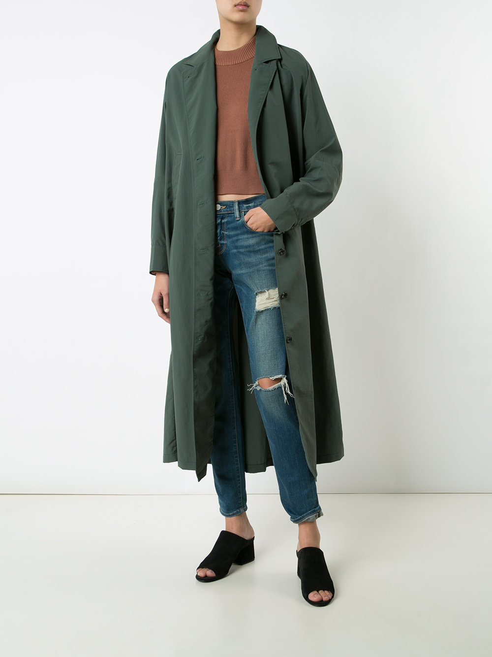 single breasted trench coat