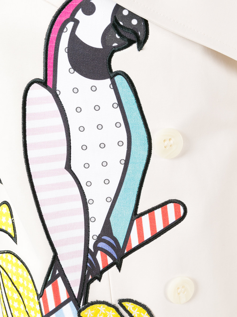 parrot applique trench coat 