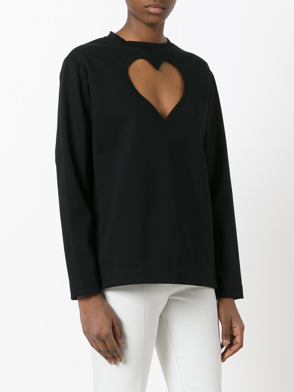 heart cut-out knitted top