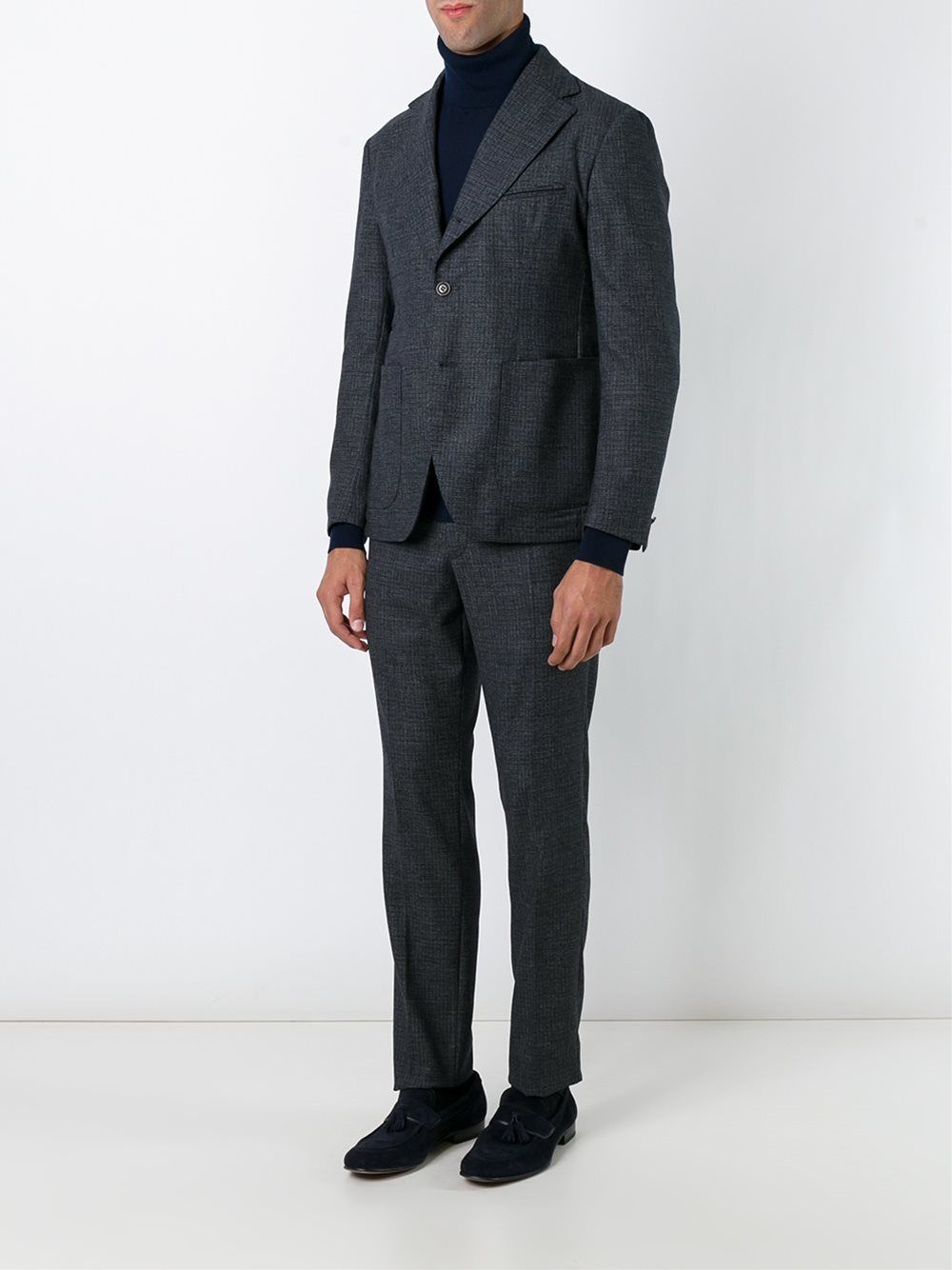 checked two piece suit