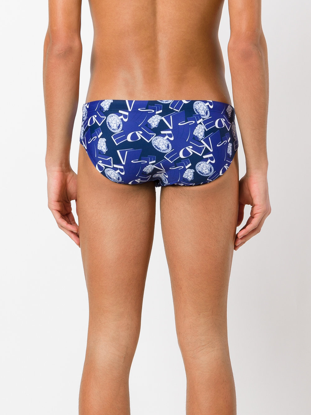 Graphic Versace logo swim briefs