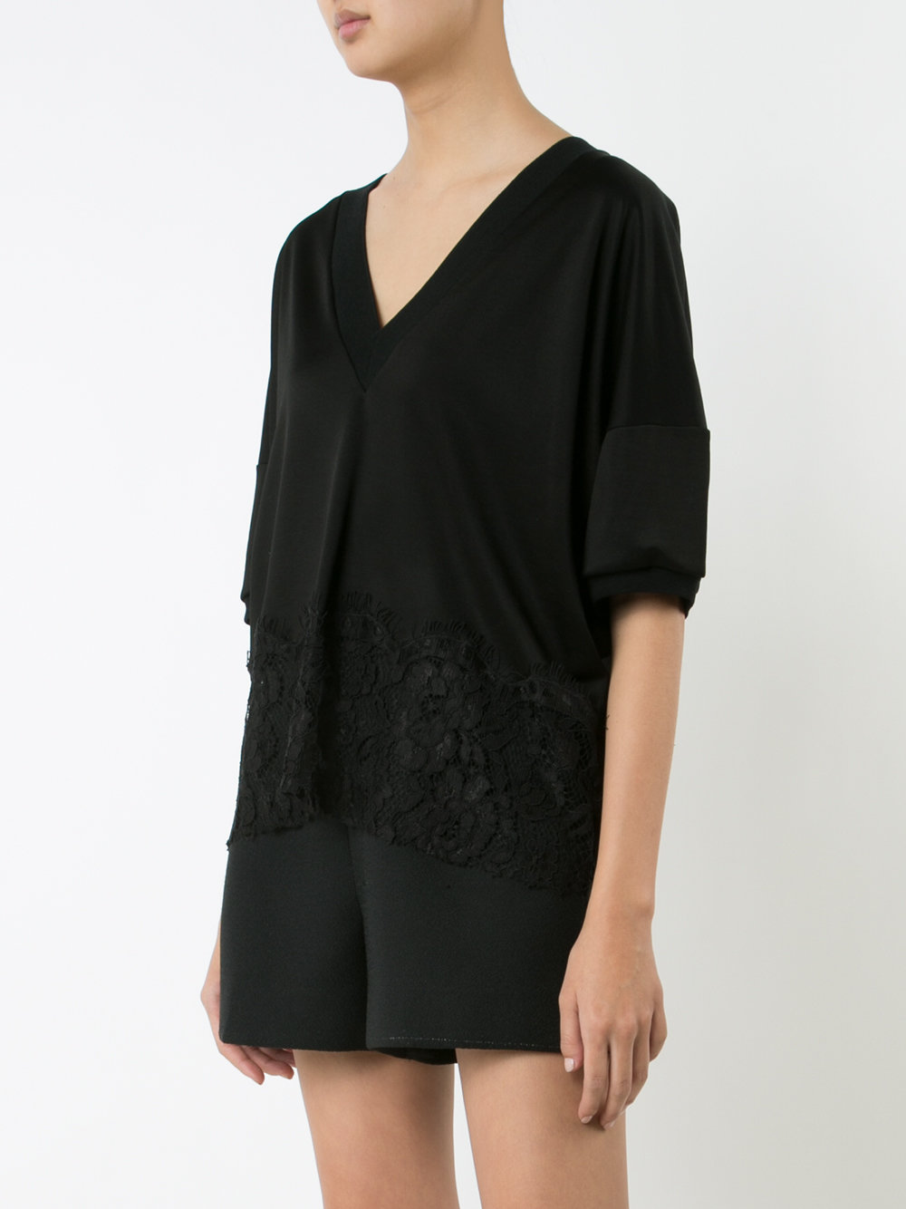 lace hem blouse