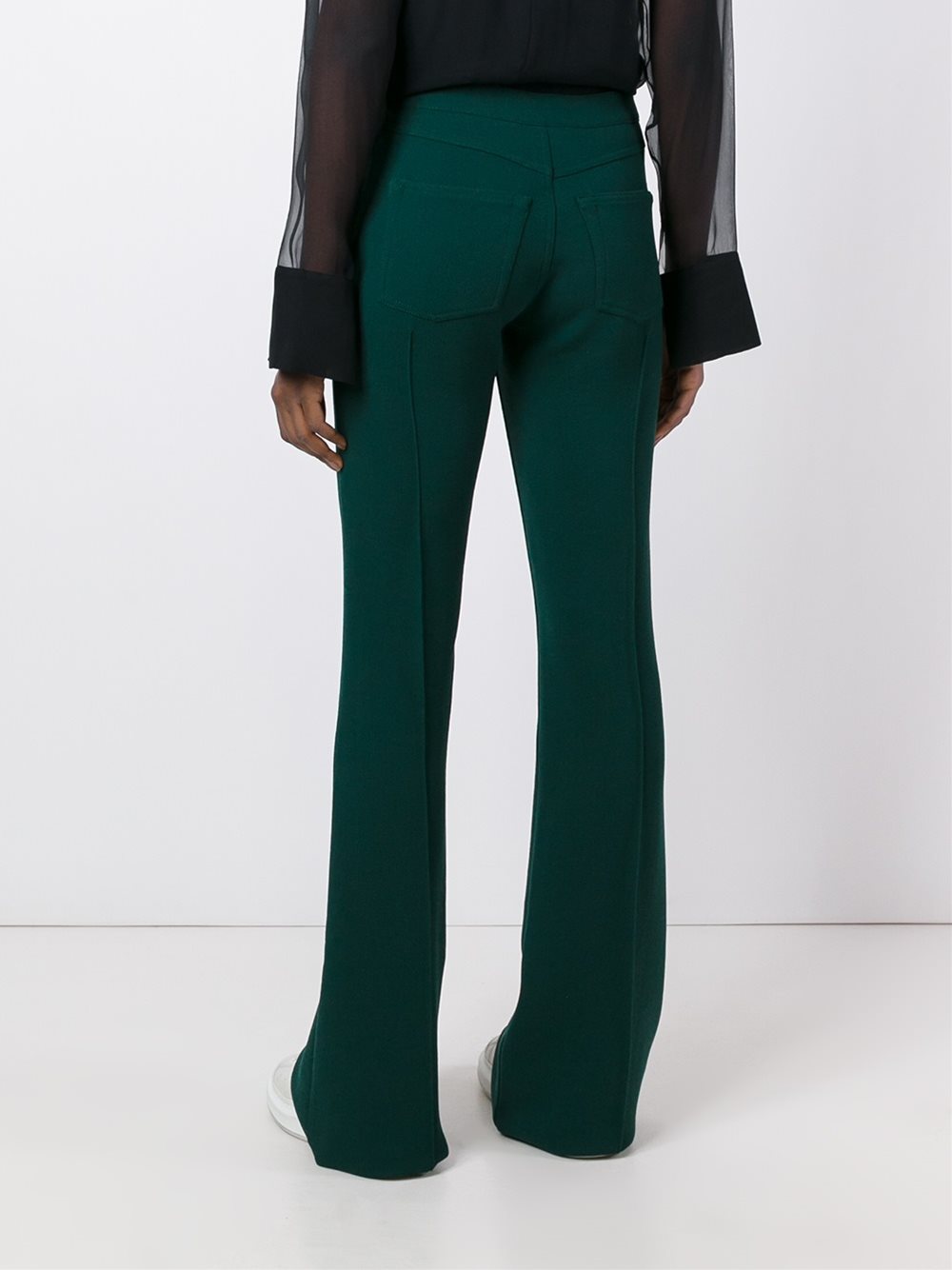 zip up flared trousers