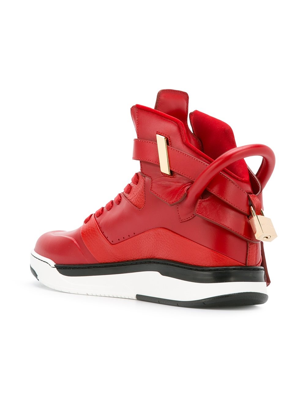 buckled hi-top sneakers