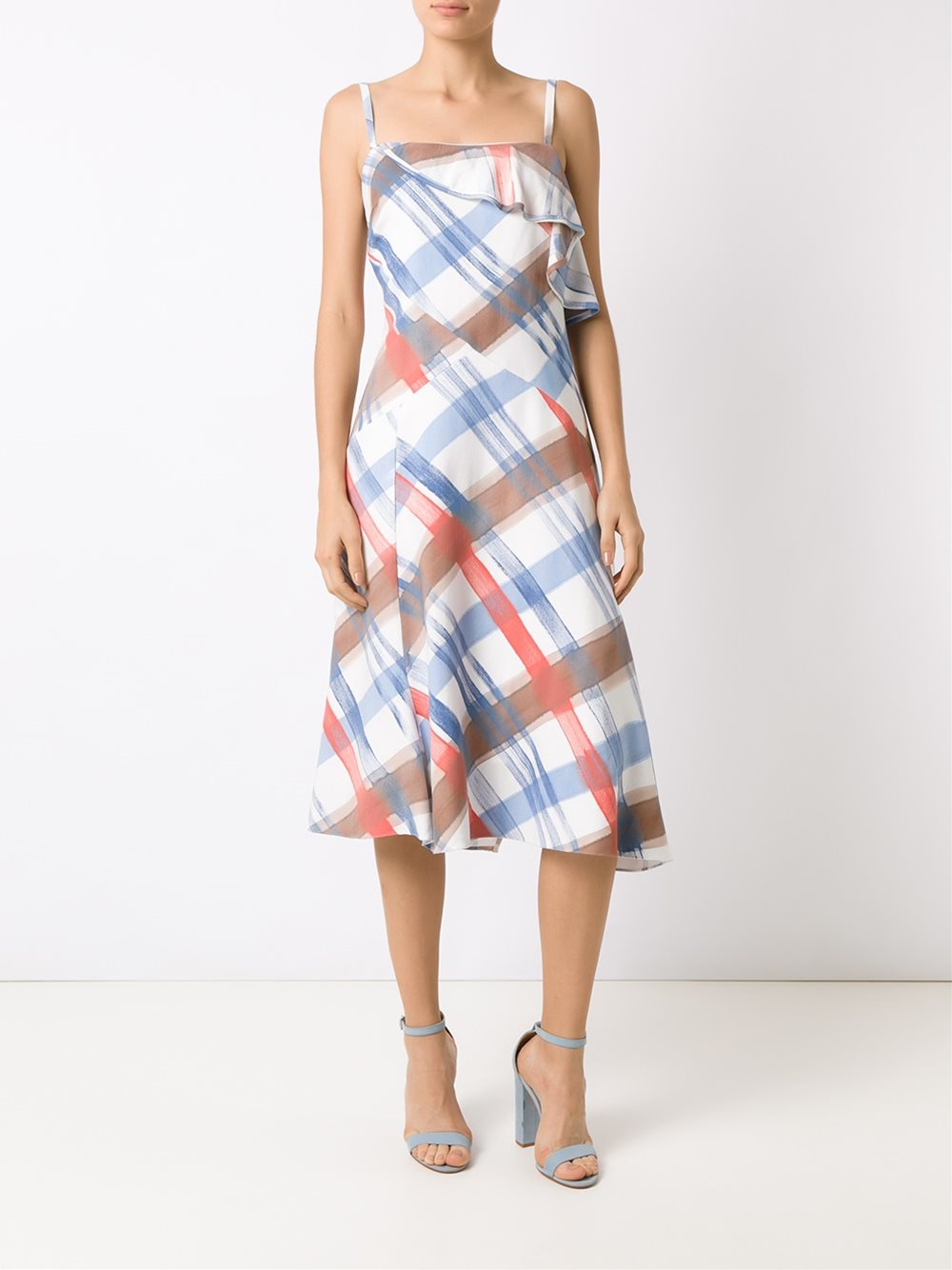 ruffled midi dress