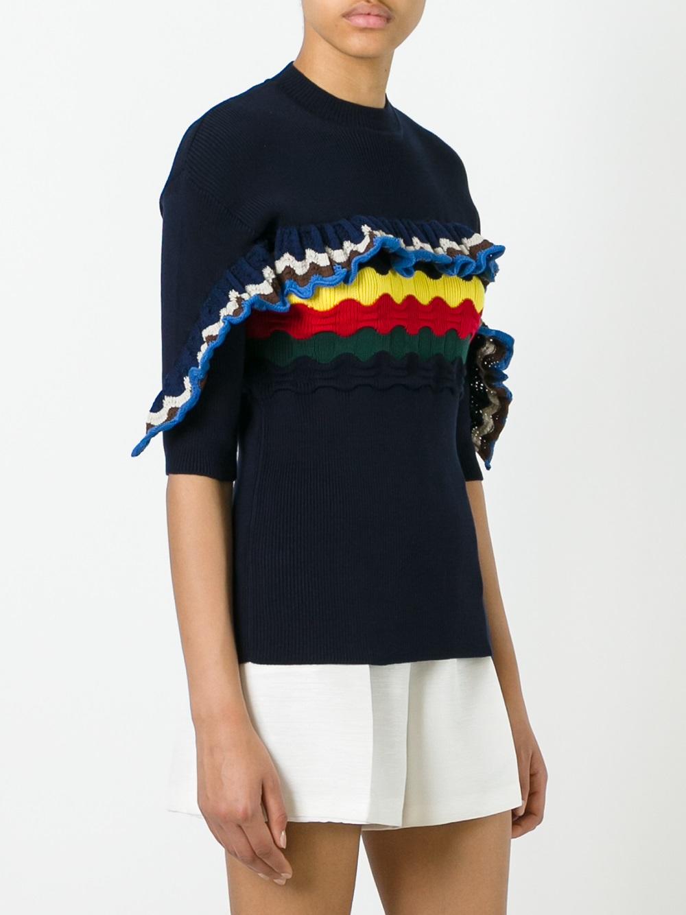 ruffle trim jumper