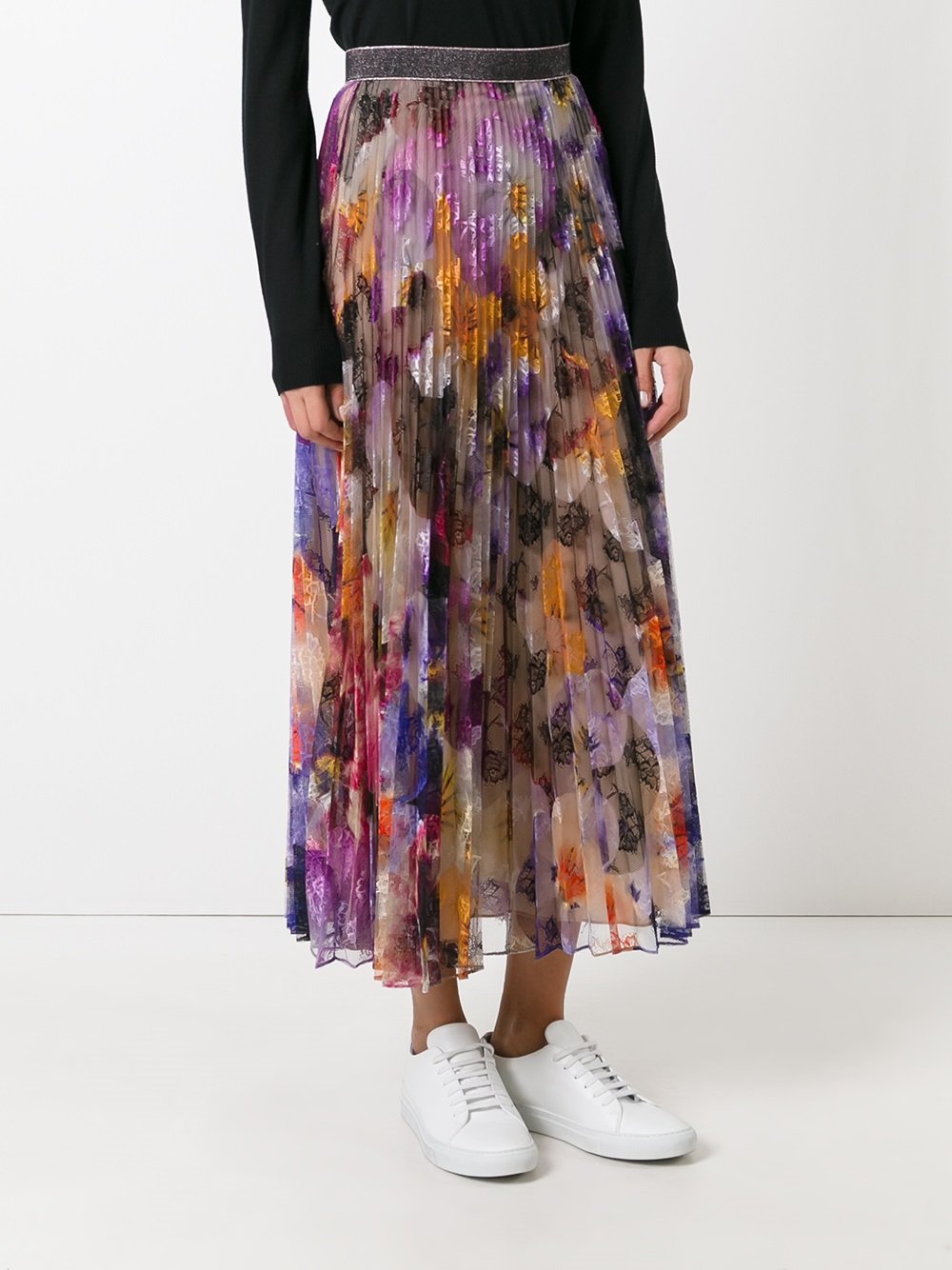 pleated pansy lace skirt