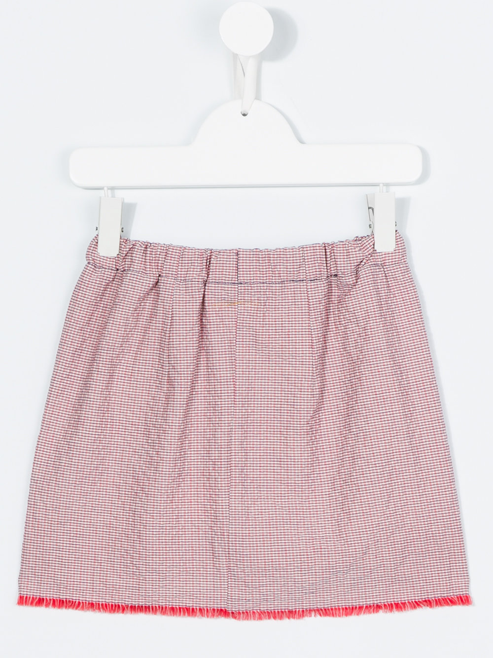 frayed fine check skirt