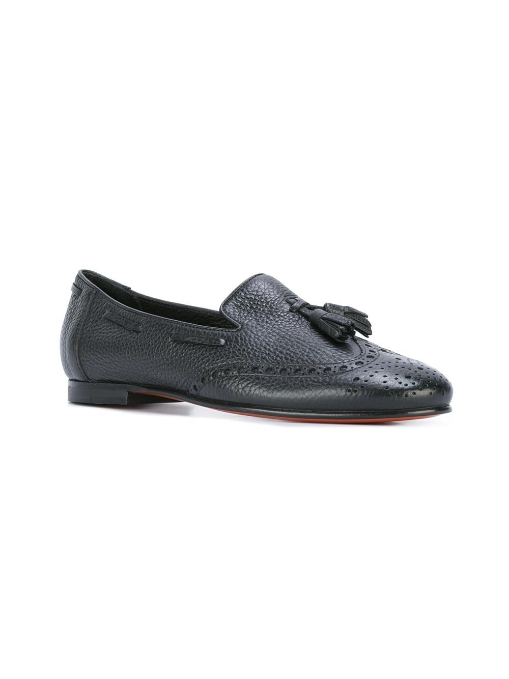 perforated detail tassel loafers