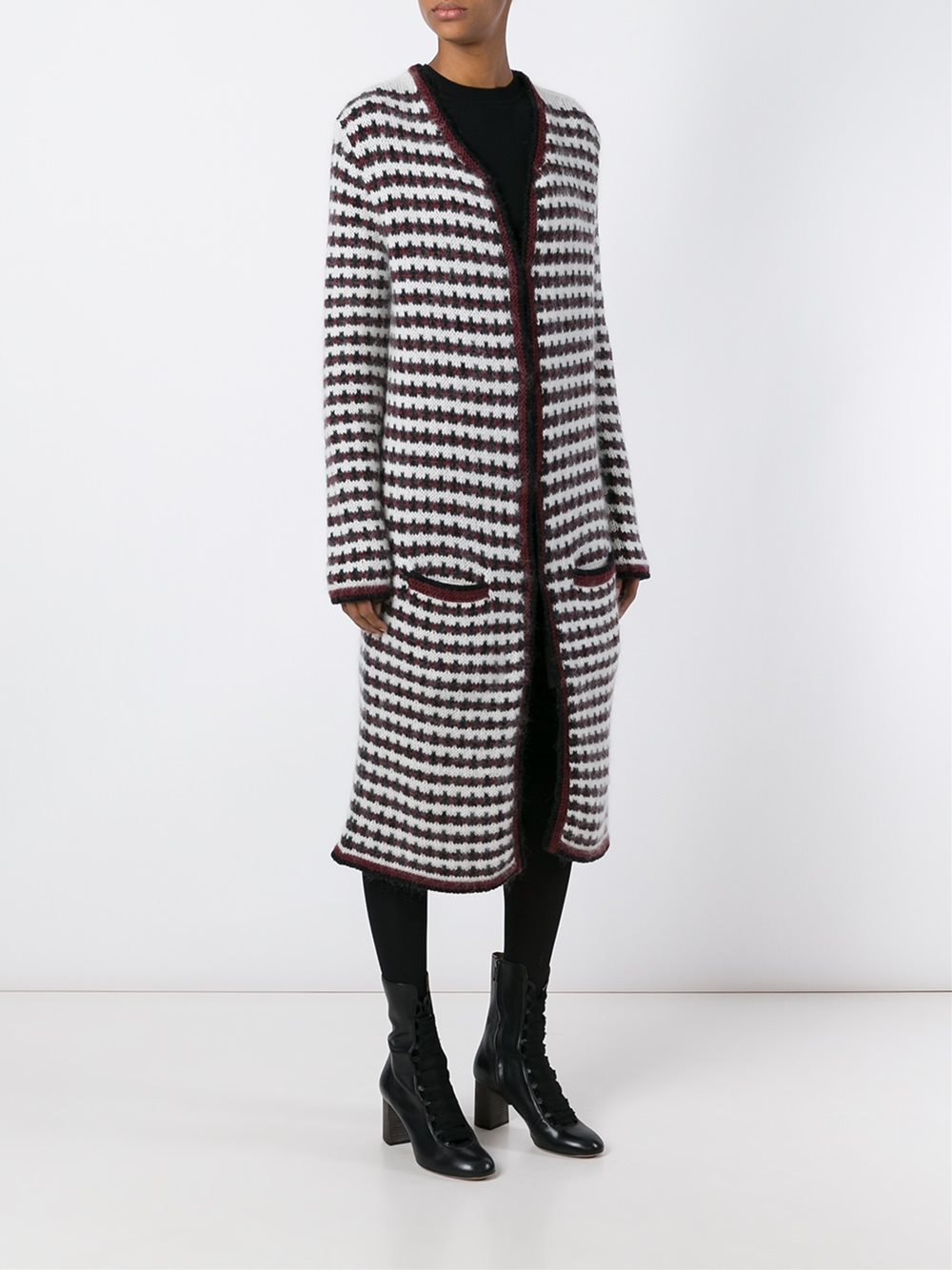 woven long cardi-coat
