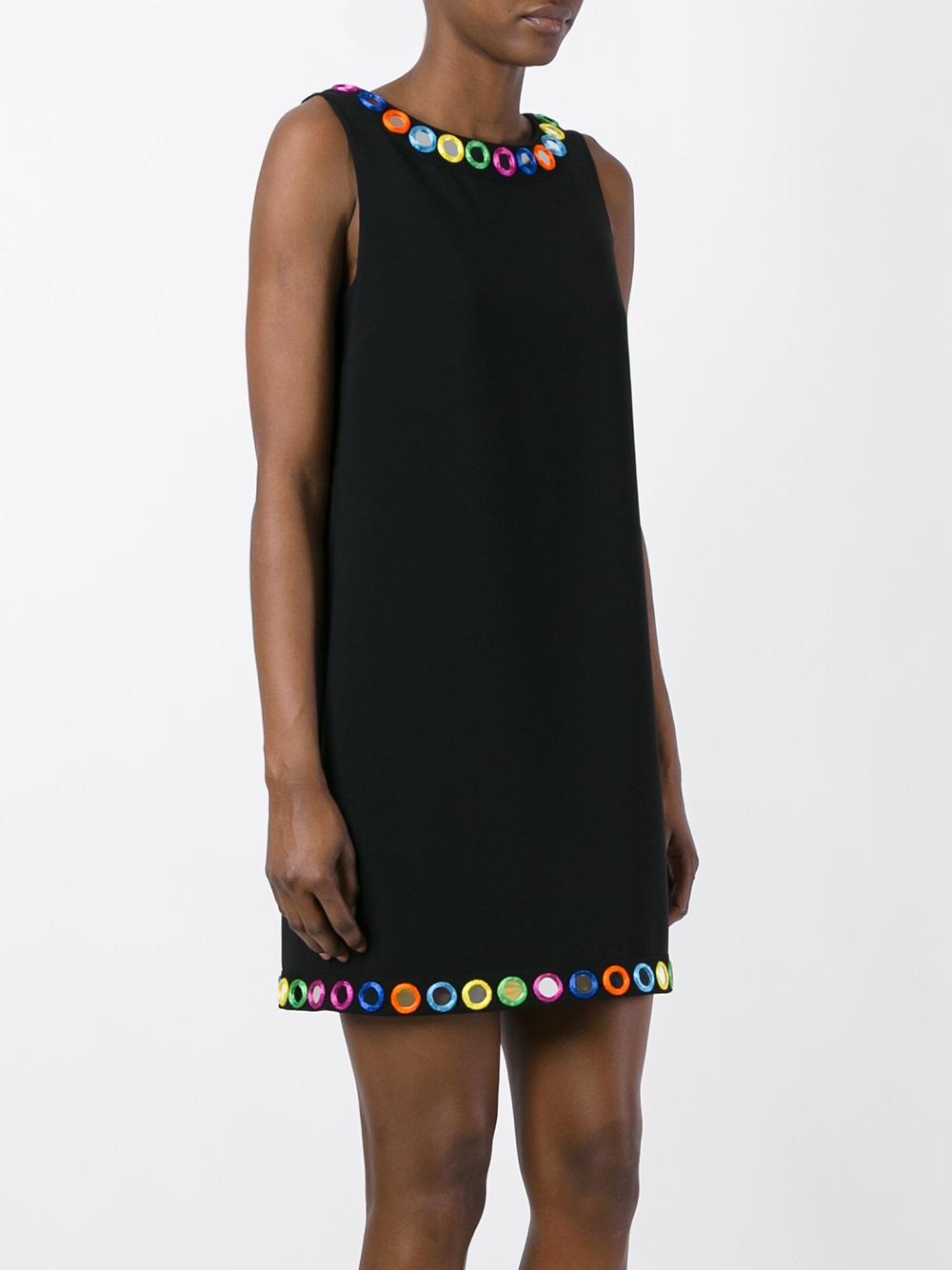 mirror embroidered shift dress