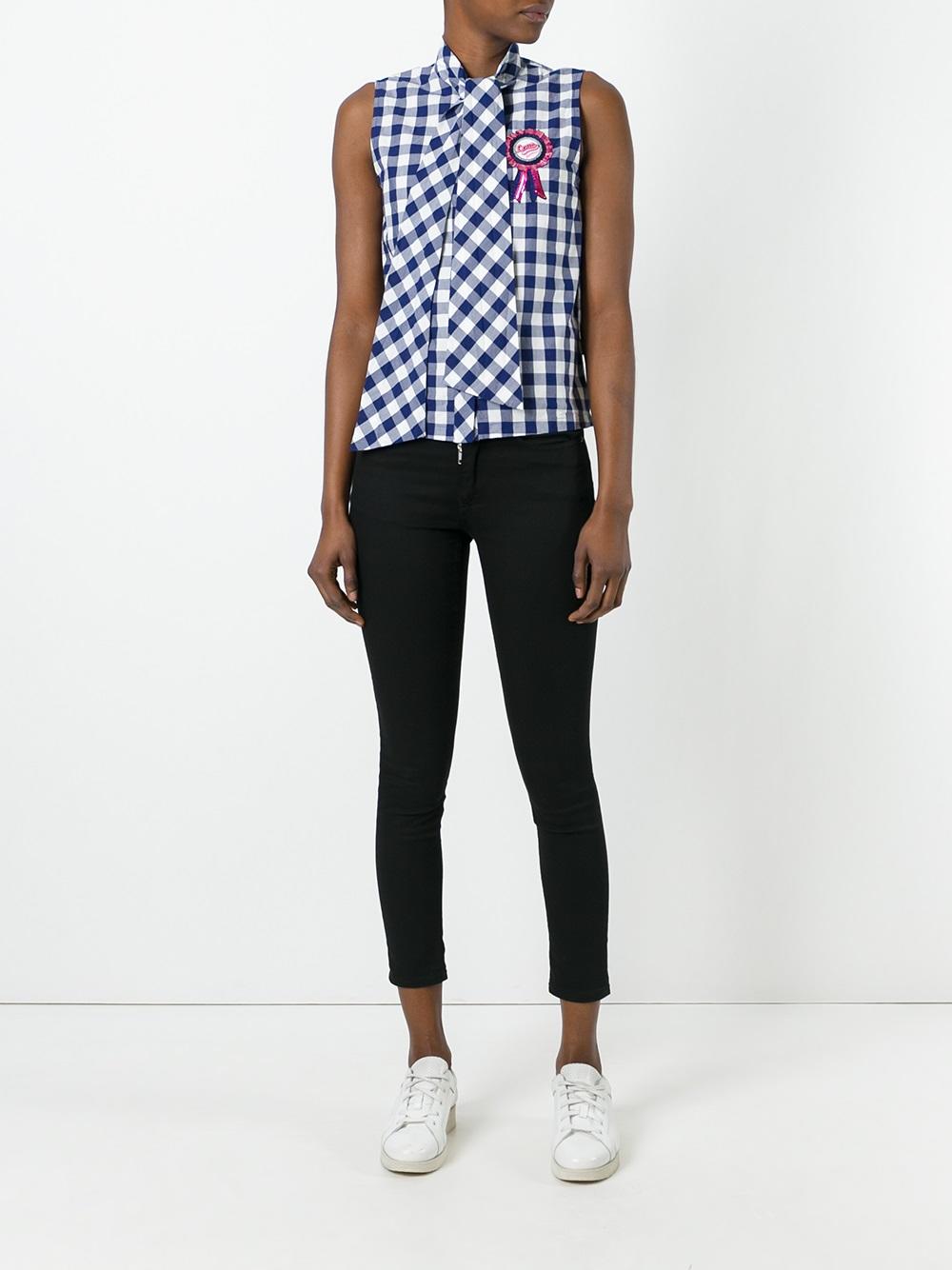 pussy bow sleeveless top