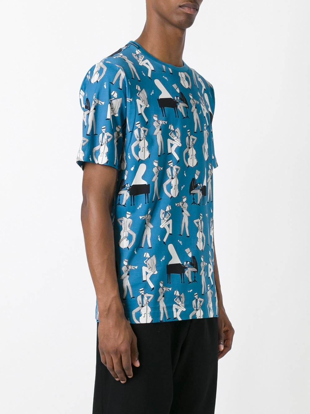 musical print T-shirt