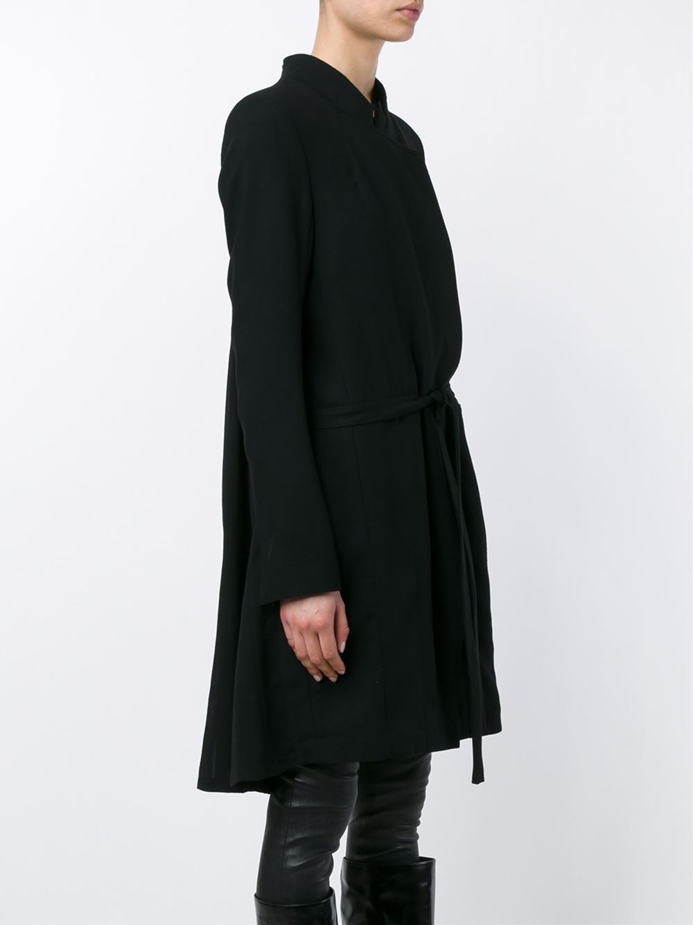 Pleated Wool Blend Coat