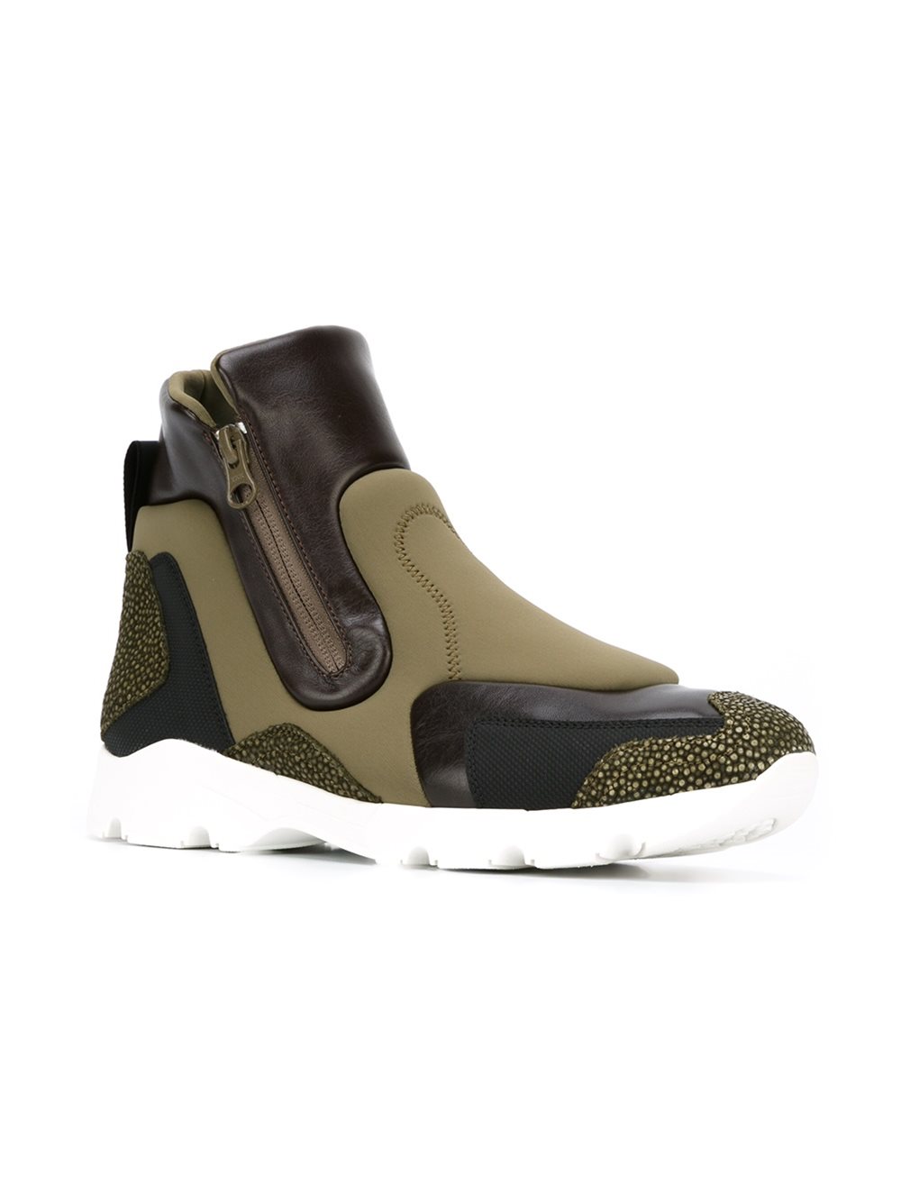 high-top panelled sneakers