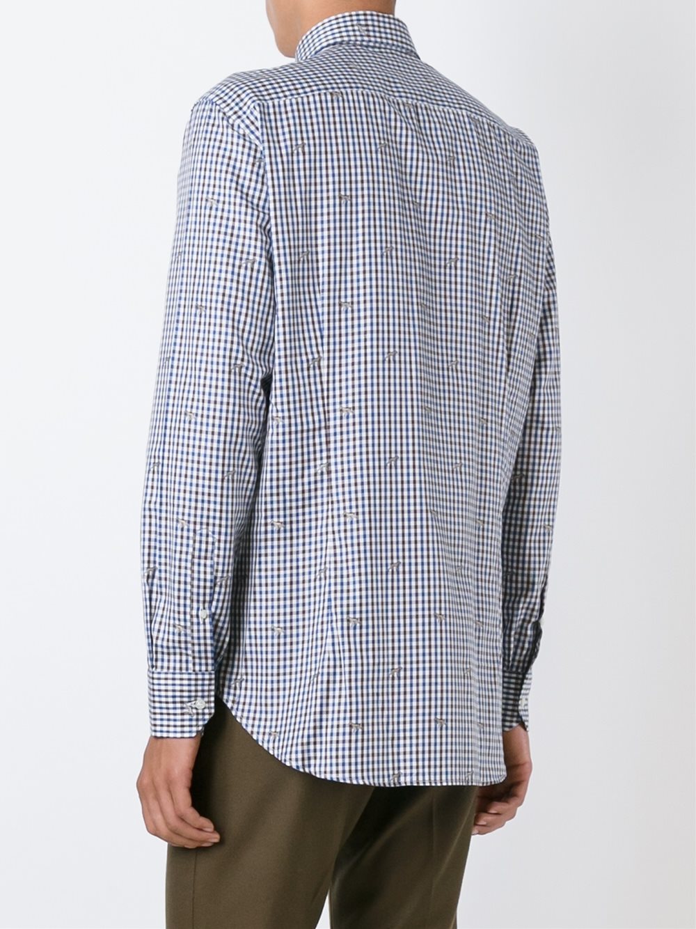 checked button down shirt