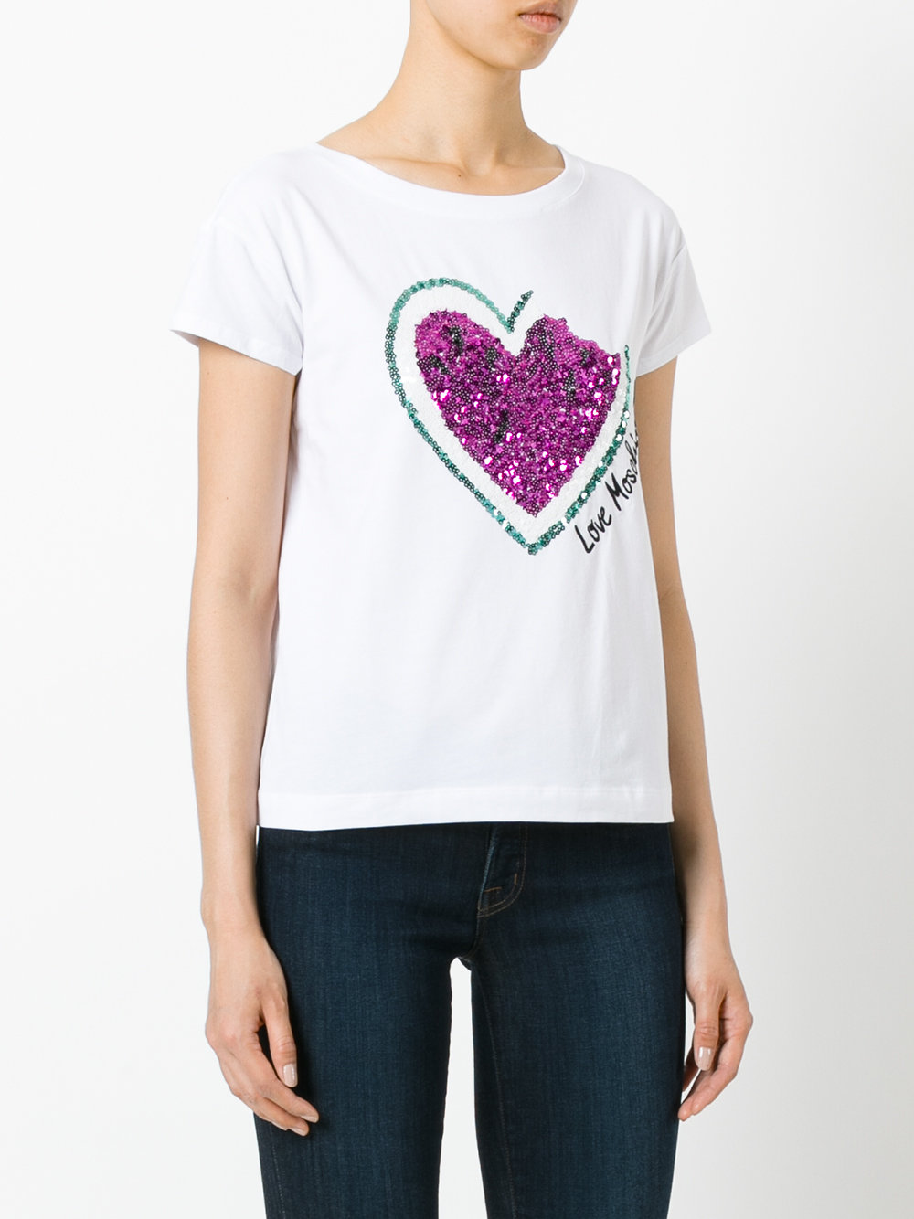 sequinned heart T-shirt