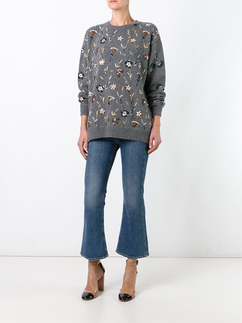 embellished floral jumper 