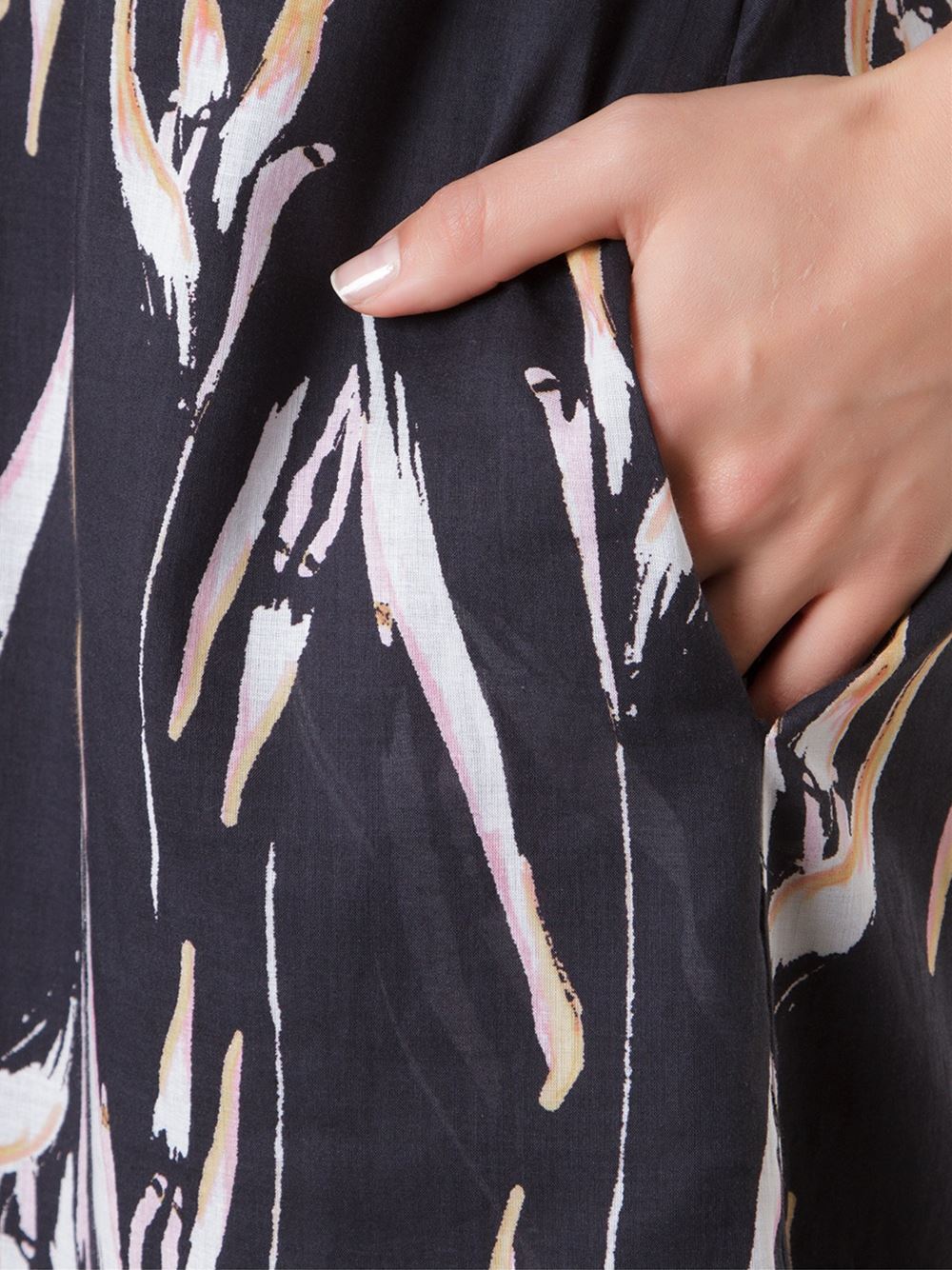 abstract print midi dress