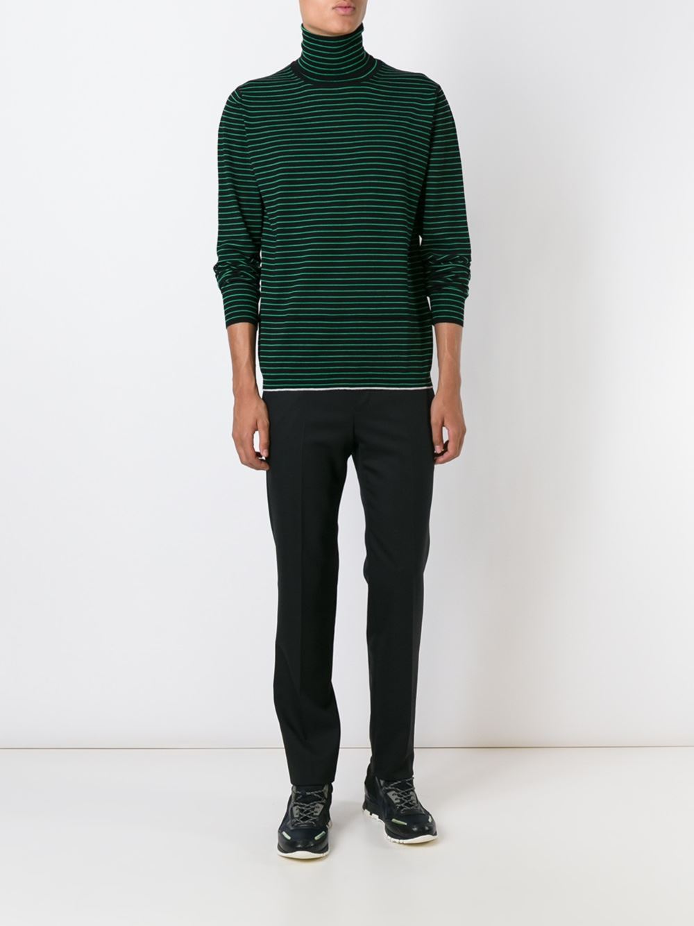 striped turtle neck sweater