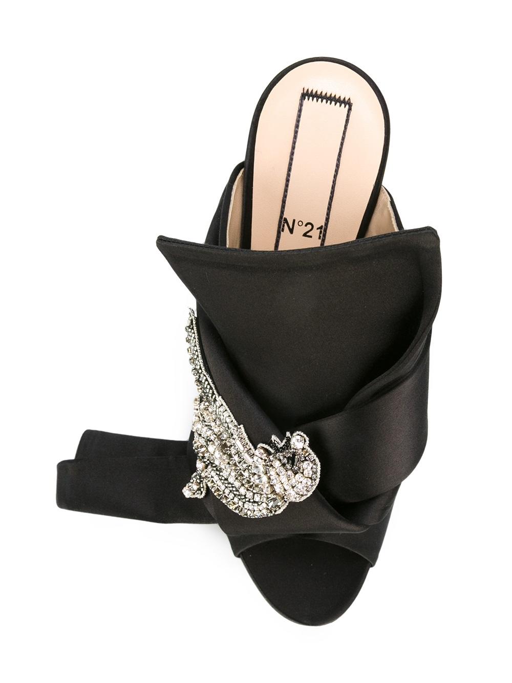 embellished satin mules 