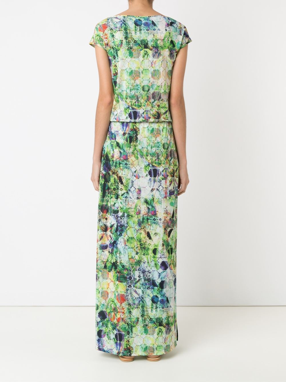 abstract print long dress