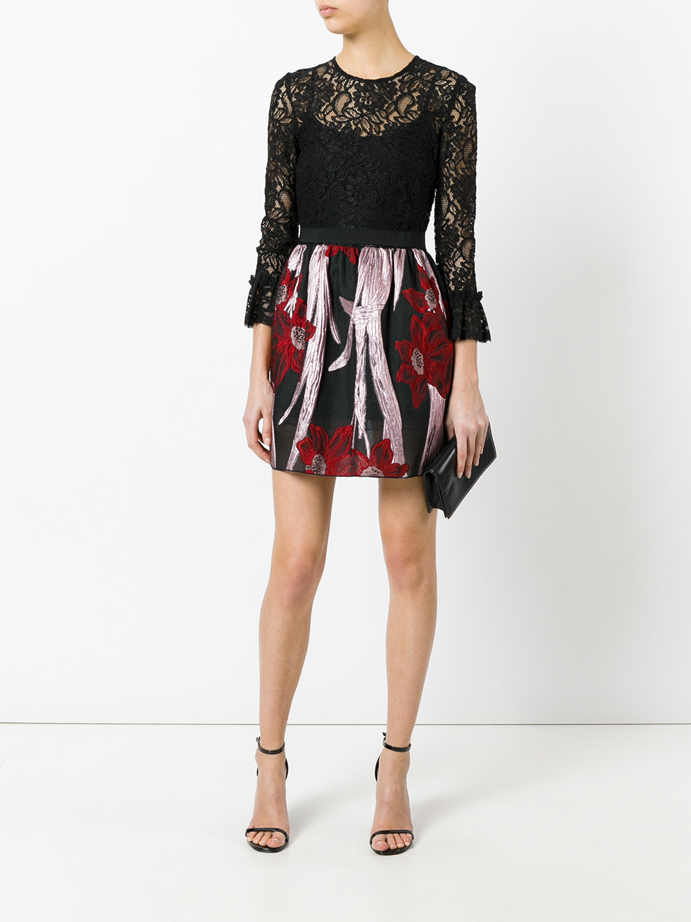 floral lace mini dress