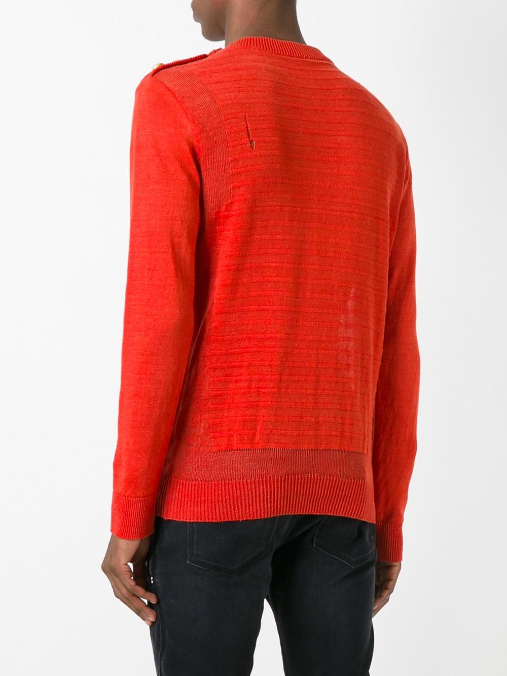 embossed striped jumper