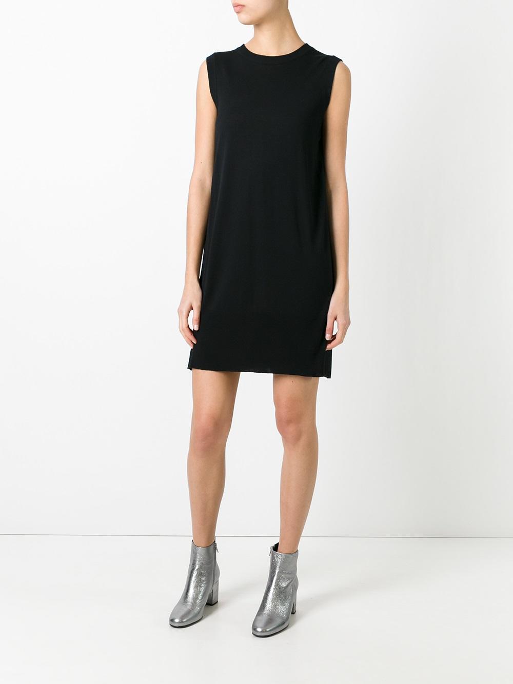pleated back sleeveless dress