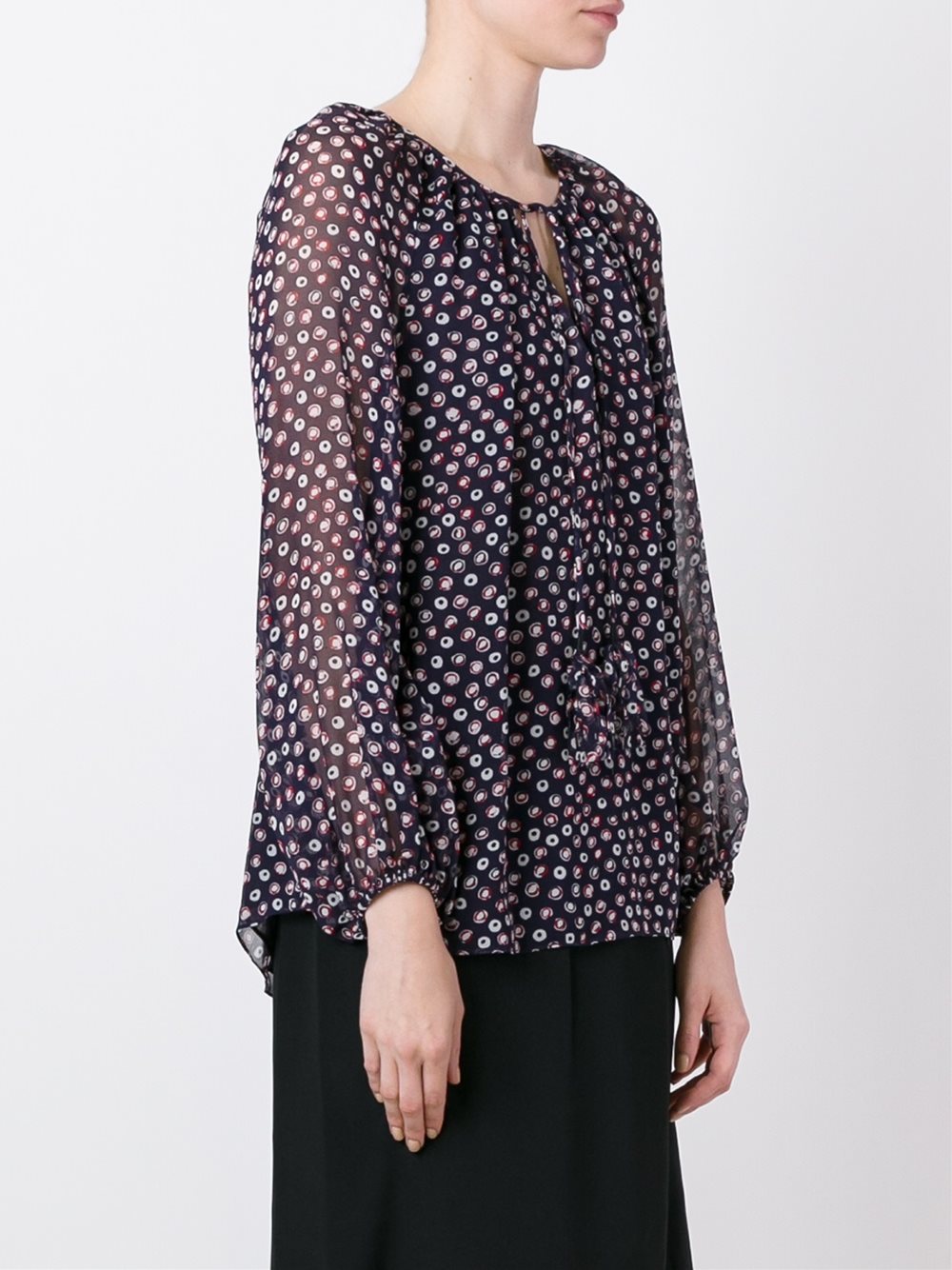 dotted print blouse