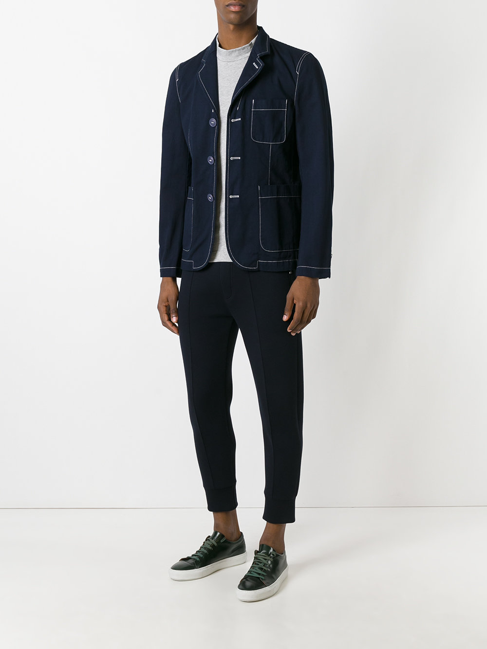 contrast stitch blazer 