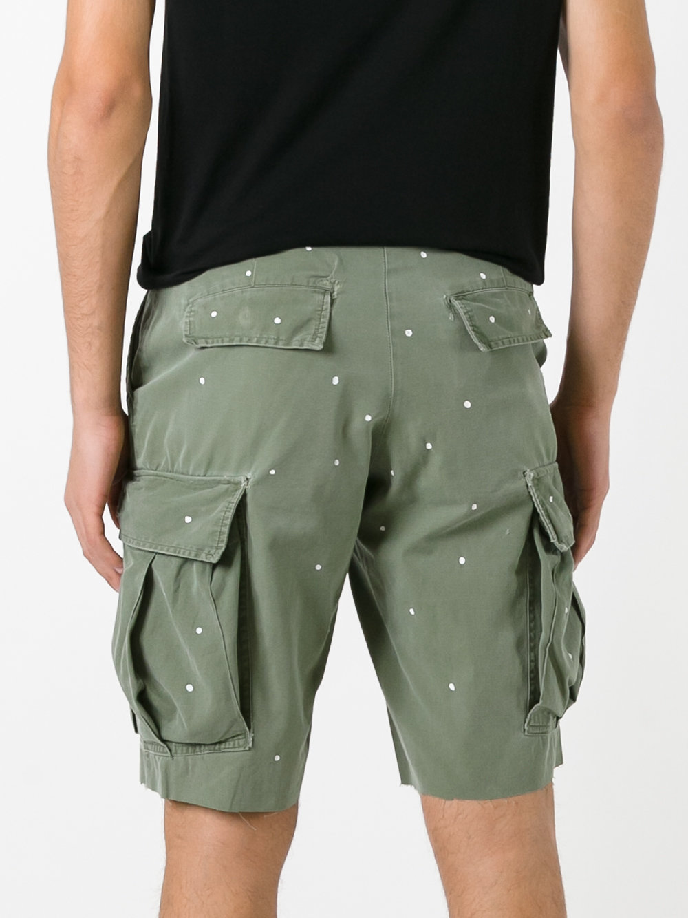 dots print cargo shorts