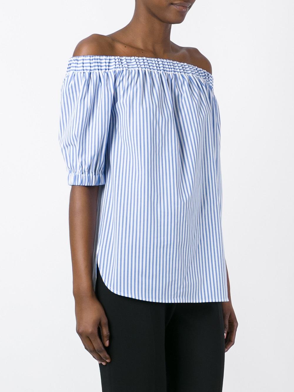 striped off-shoulder blouse