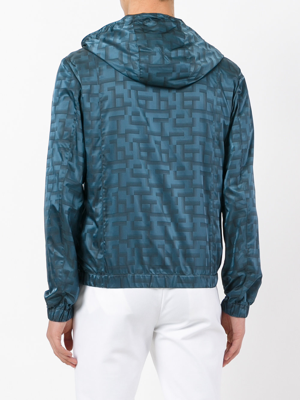 jacquard hooded jacket