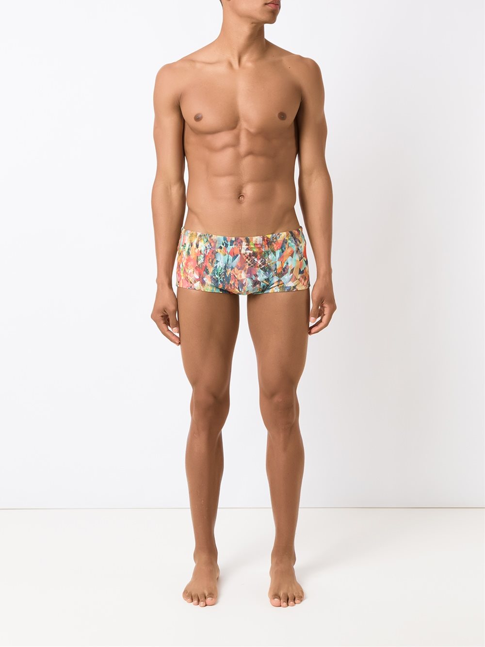 abstract print swim trunks