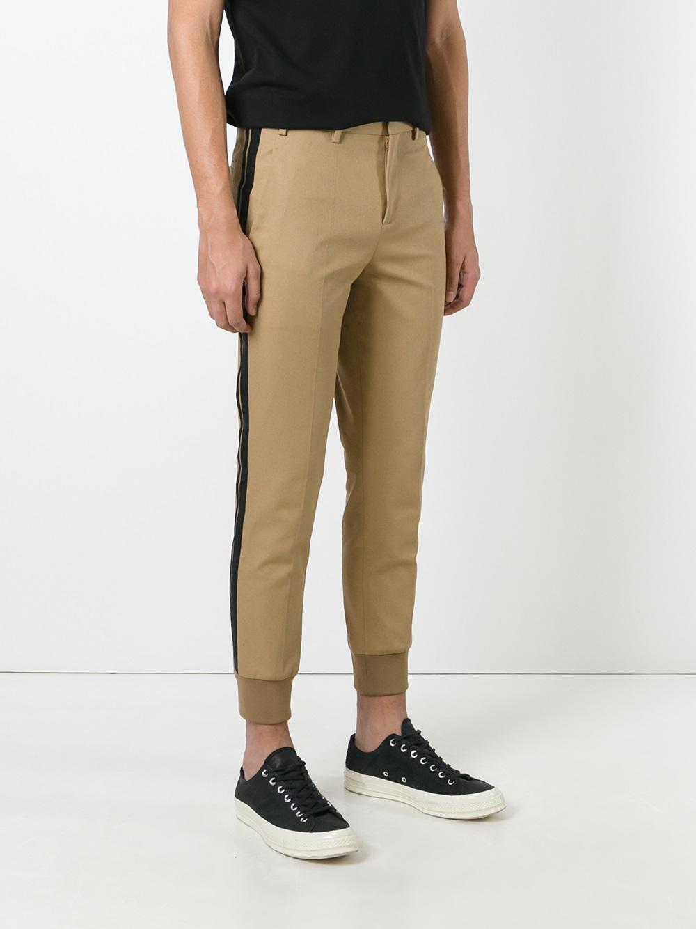 contrast piped trousers