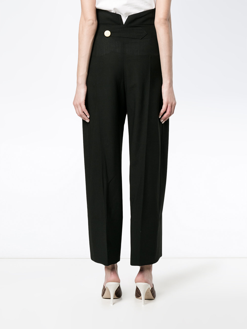 Cropped High Waisted Trousers 