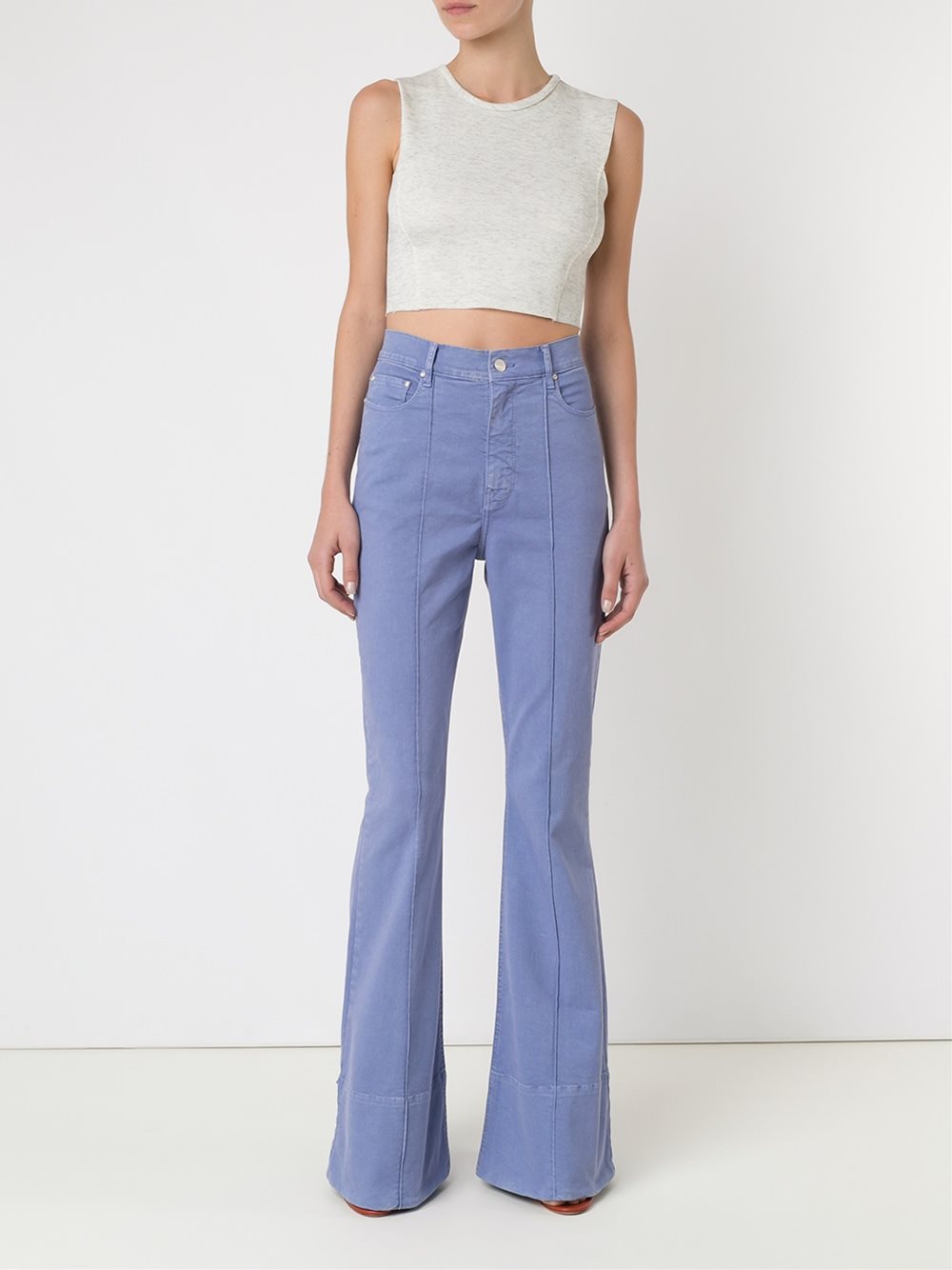 high waist flared trousers