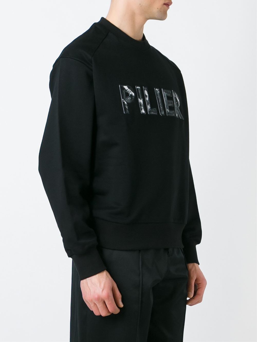 'Pilier'标志刺绣毛衣