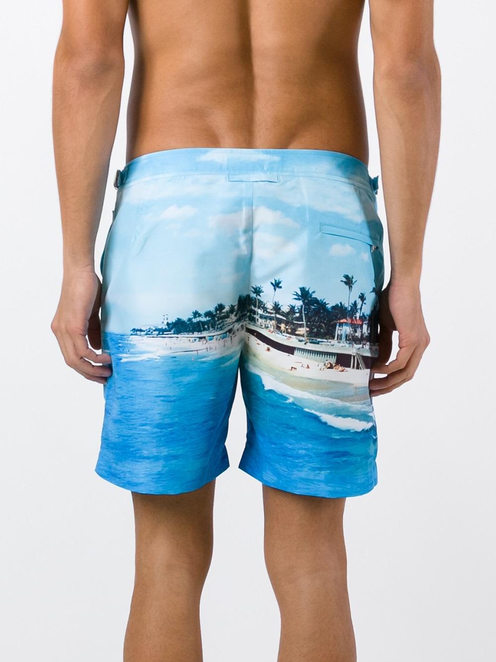 beach print swim shorts